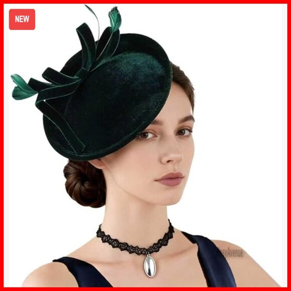 Velvet Fascinator Hat for Special Occasions, Adjustable Headband, Dry Clean Only main image 2